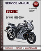 Thumbnail Suzuki SV 650 1999-2009 Factory Service Repair Manual Download Pdf