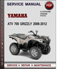Thumbnail Yamaha ATV 700 Grizzly 2006-2012 Factory Service Repair Manual Download Pdf