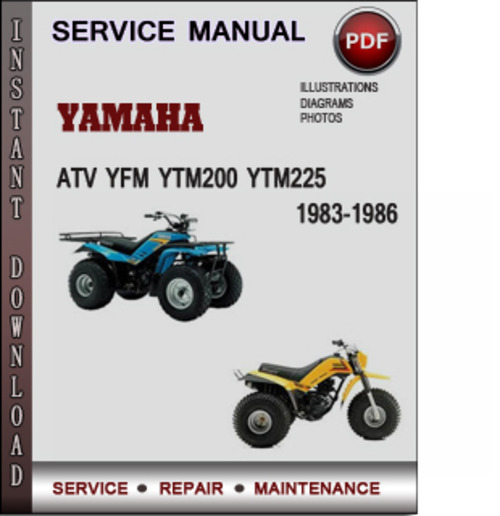 Product picture Yamaha ATV YFM YTM200 YTM225 1983-1986 Factory Service Repair Manual Download Pdf